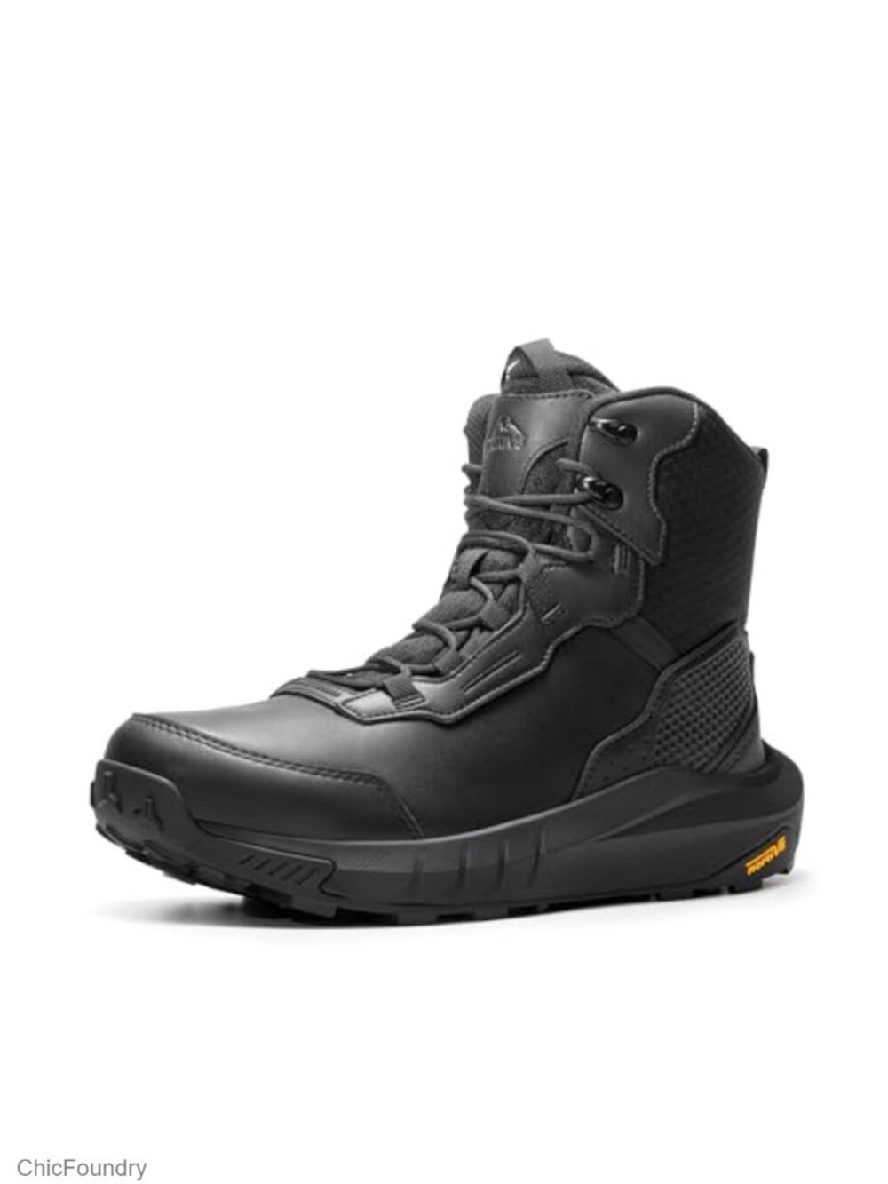 Men's Waterproof Leather Tactical Work Boots Lace-Up Cushioned